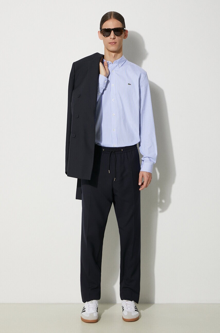 Бавовняна сорочка Lacoste чоловіча колір білий regular комір button-down CH2936