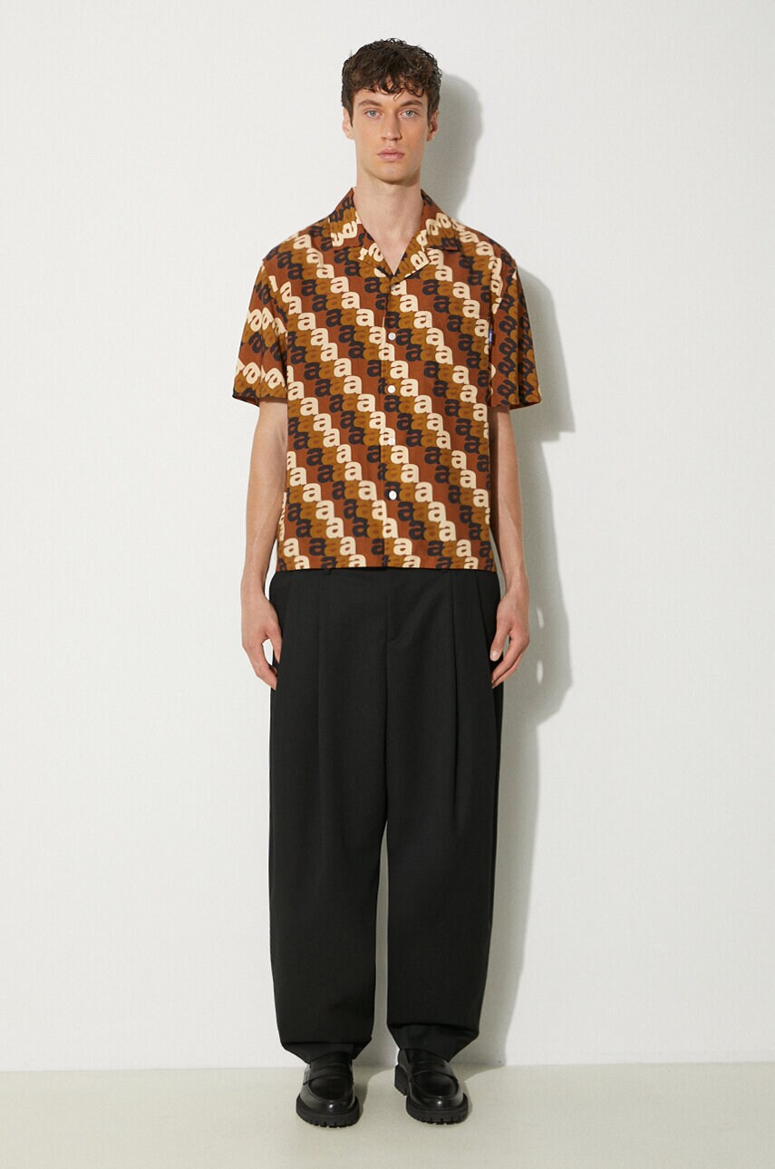 Сорочка Awake NY A Print Camp чоловіча колір коричневий relaxed SP24-TP005