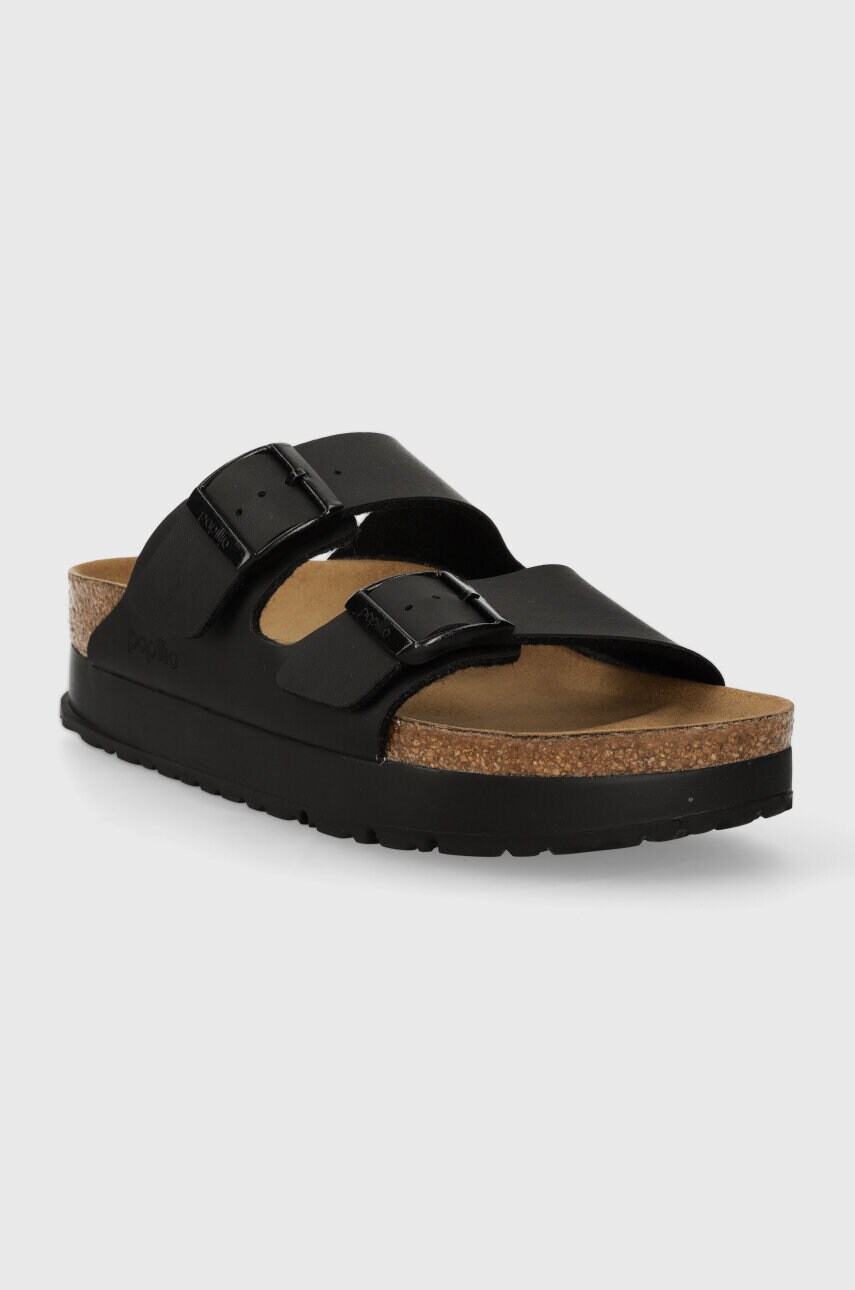 Шльопанці Birkenstock Arizona Platform Flex жіночі колір чорний 1027395