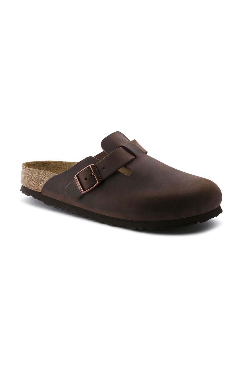 Шльопанці з нубуку Birkenstock Boston SFB колір коричневий 159713