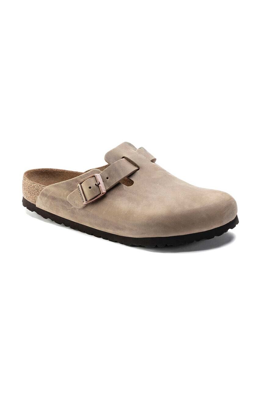 Шльопанці з нубуку Birkenstock Boston SFB колір бежевий 1019484