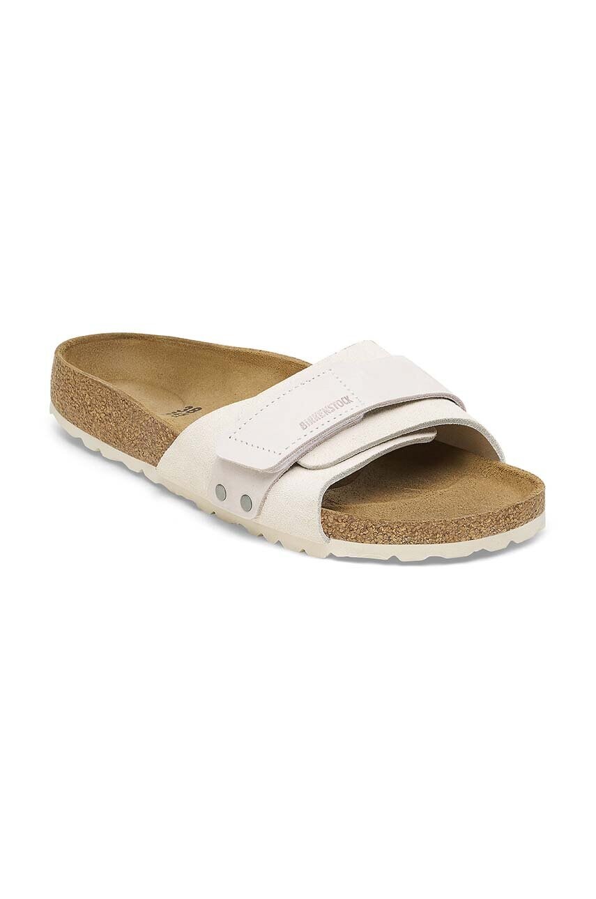 Замшеві шльопанці Birkenstock Oita жіночі колір сірий 1024226