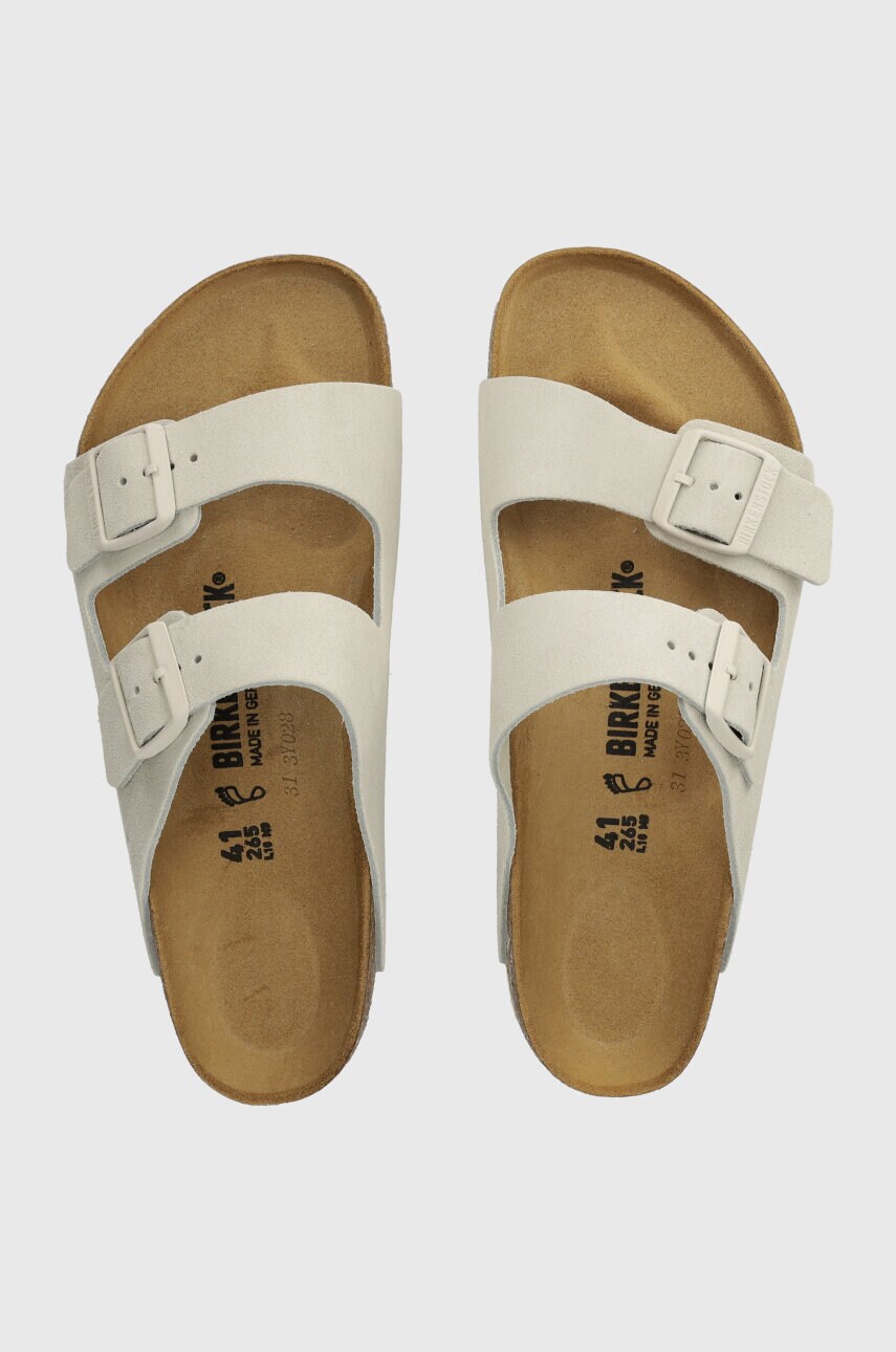 Замшеві шльопанці Birkenstock Arizona чоловічі колір бежевий 1026817