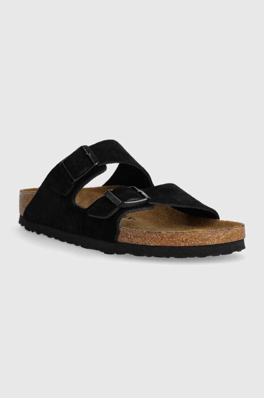 Замшеві шльопанці Birkenstock Arizona жіночі колір чорний 1027164