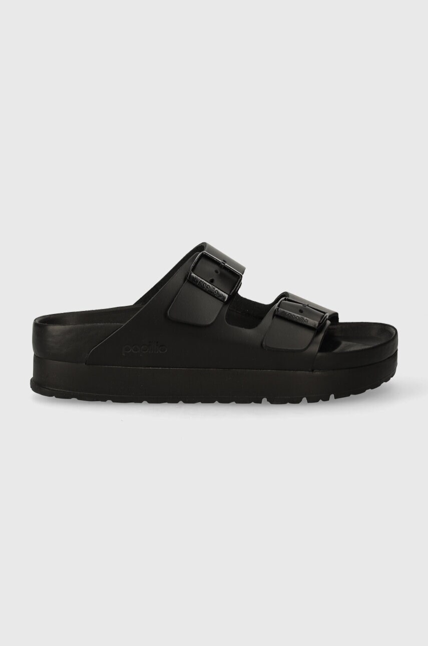 Шкіряні шльопанці Birkenstock BIRKENSTOCK X PAPILLIO Arizona Platform Exq жіночі колір чорний на платформі 1026918