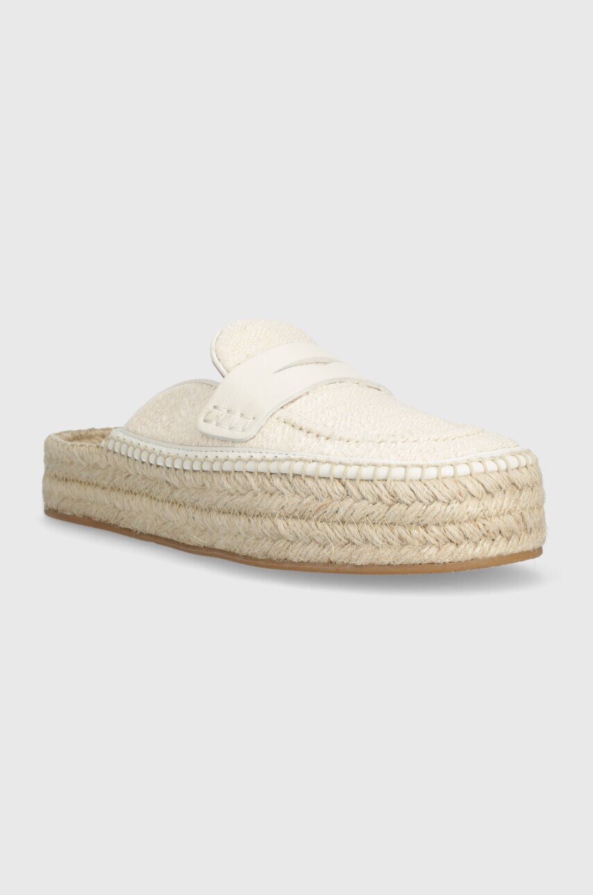 Шльопанці JW Anderson Loafer Espadrillas жіночі колір бежевий на платформі ANW42005C