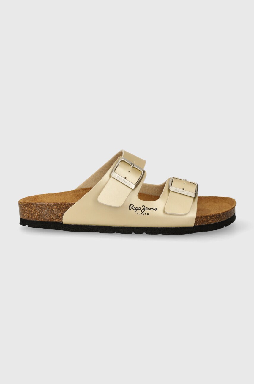 Шльопанці Pepe Jeans PLS90621 жіночі колір золотий OBAN CLASSIC W