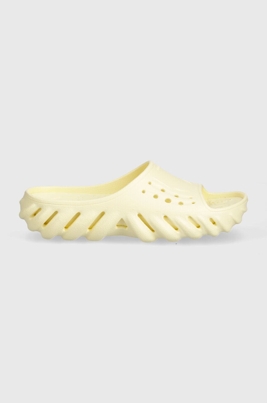 Шльопанці Crocs Echo Slide жіночі колір жовтий на платформі 208170