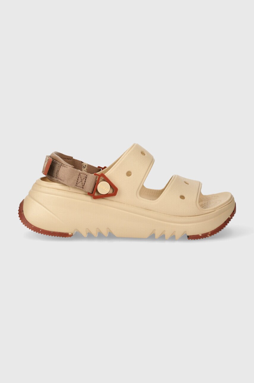 Шльопанці Crocs Classic Hiker Xscape жіночі колір бежевий на платформі 208181.2DS