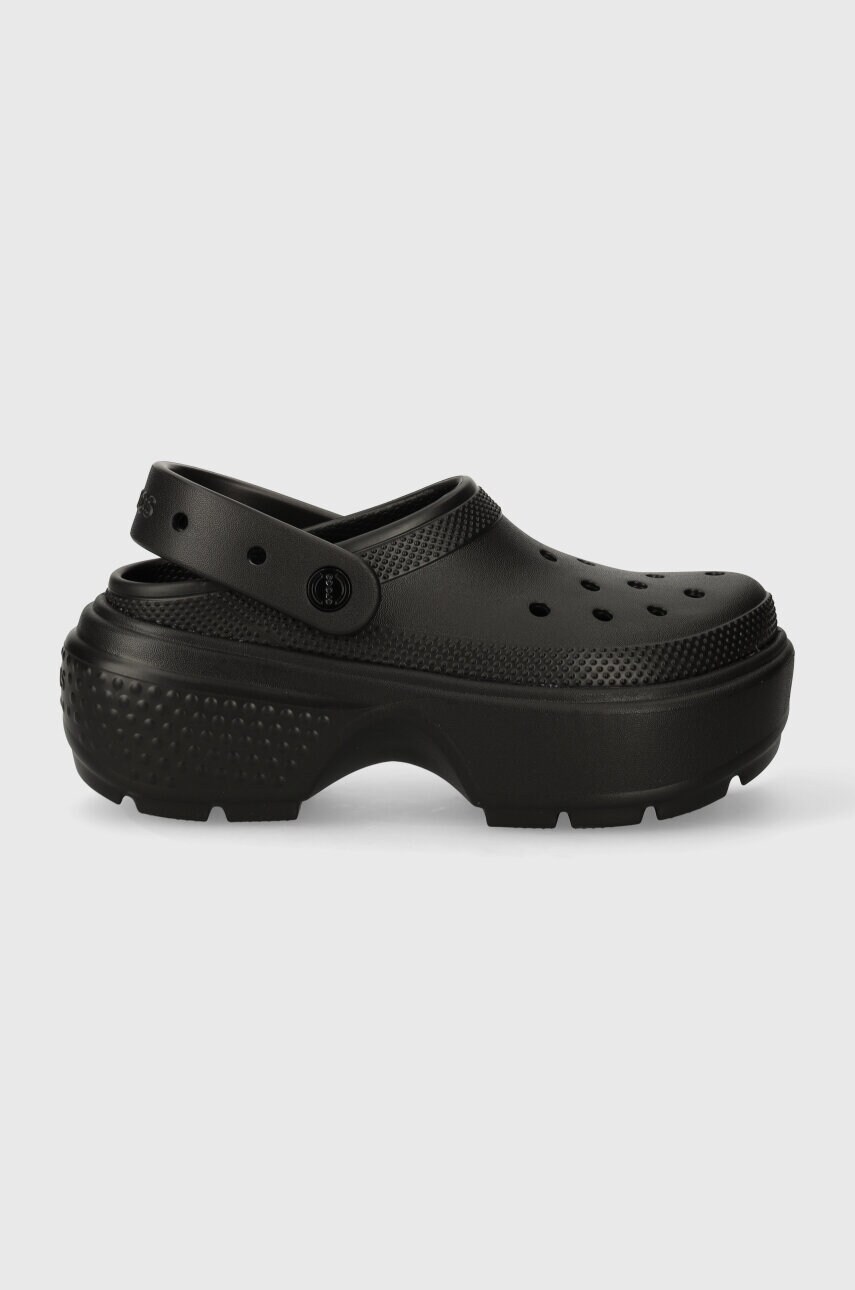 Шльопанці Crocs Stomp Slide жіночі колір чорний на платформі 209347.001