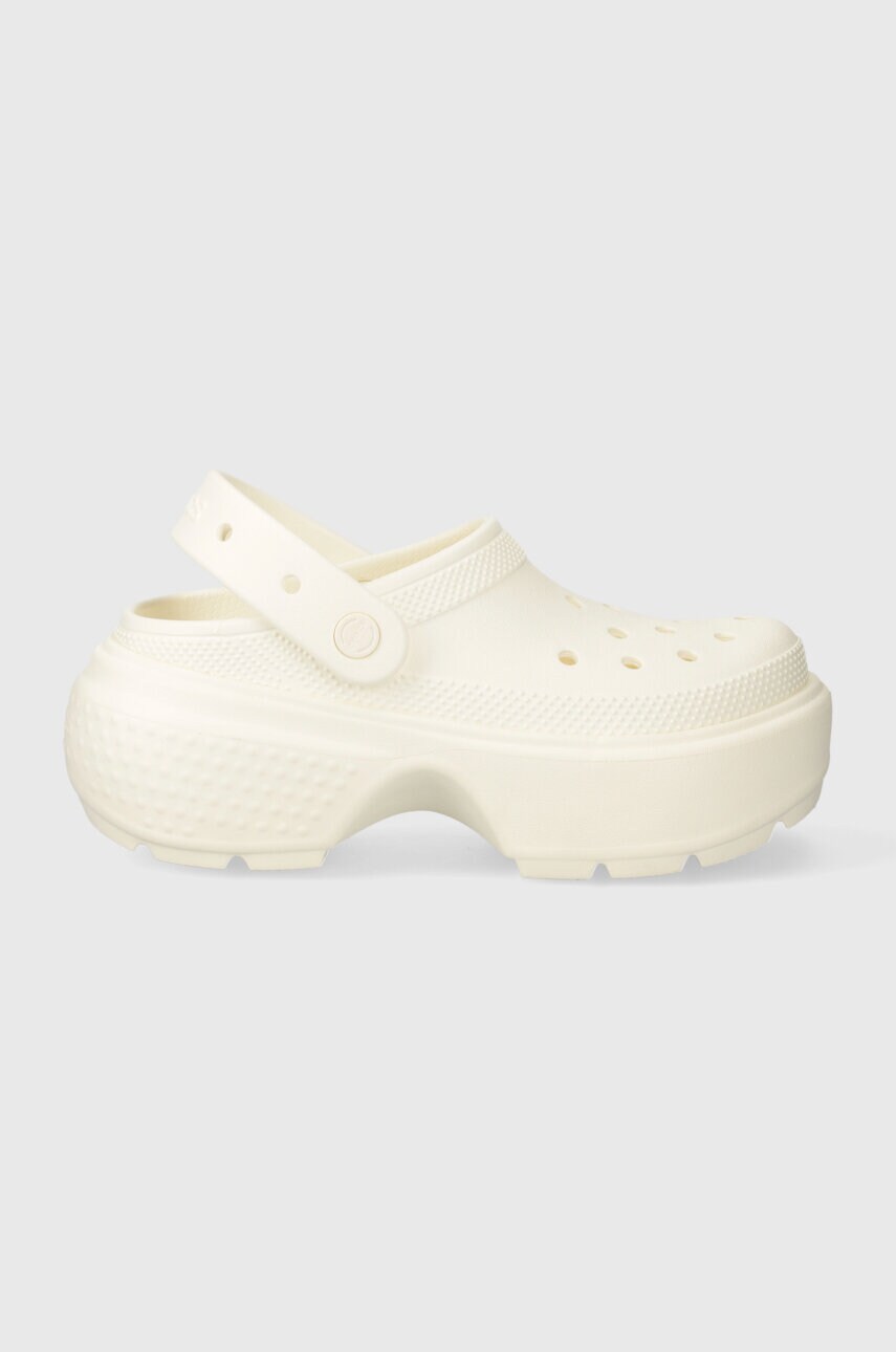 Шльопанці Crocs Stomp Slide жіночі колір бежевий на платформі 209347.0WV