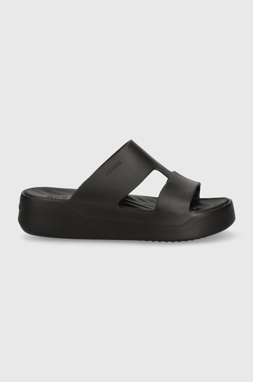 Шльопанці Crocs Gataway Platform H - Strap жіночі колір чорний на платформі 209409