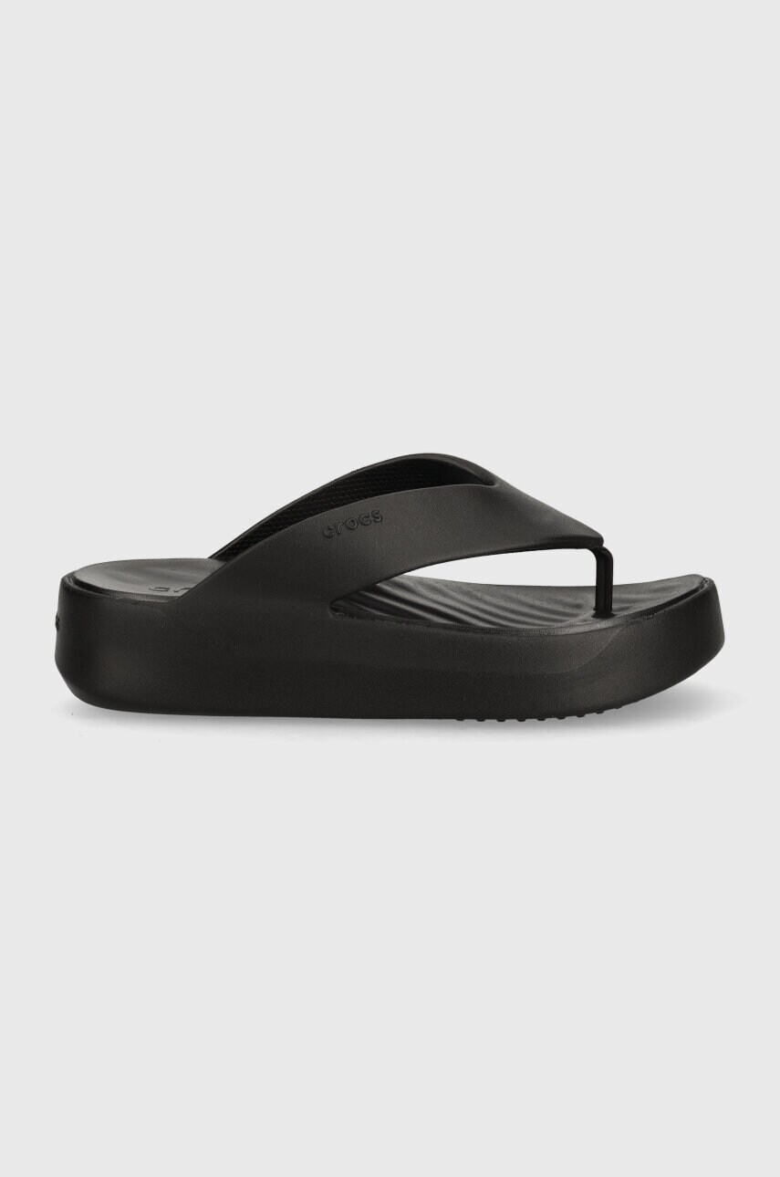 В'єтнамки Crocs Gataway Platform Flip жіночі колір чорний на платформі 209410