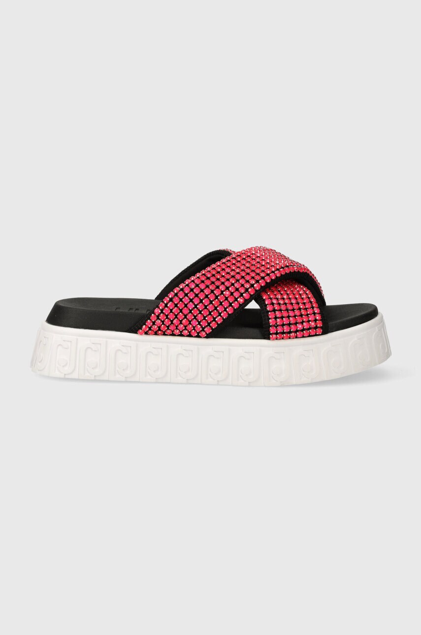 Шльопанці Liu Jo LOVELY SANDAL 02 жіночі колір рожевий на платформі BA4133TX421S16F1