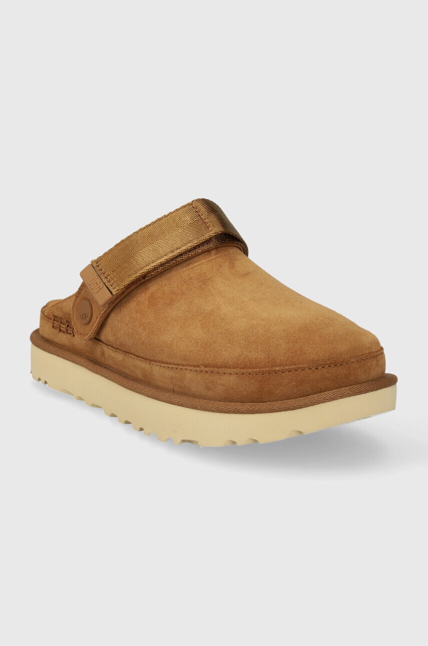 Замшеві тапочки UGG Goldenstar Clog колір коричневий 1138252