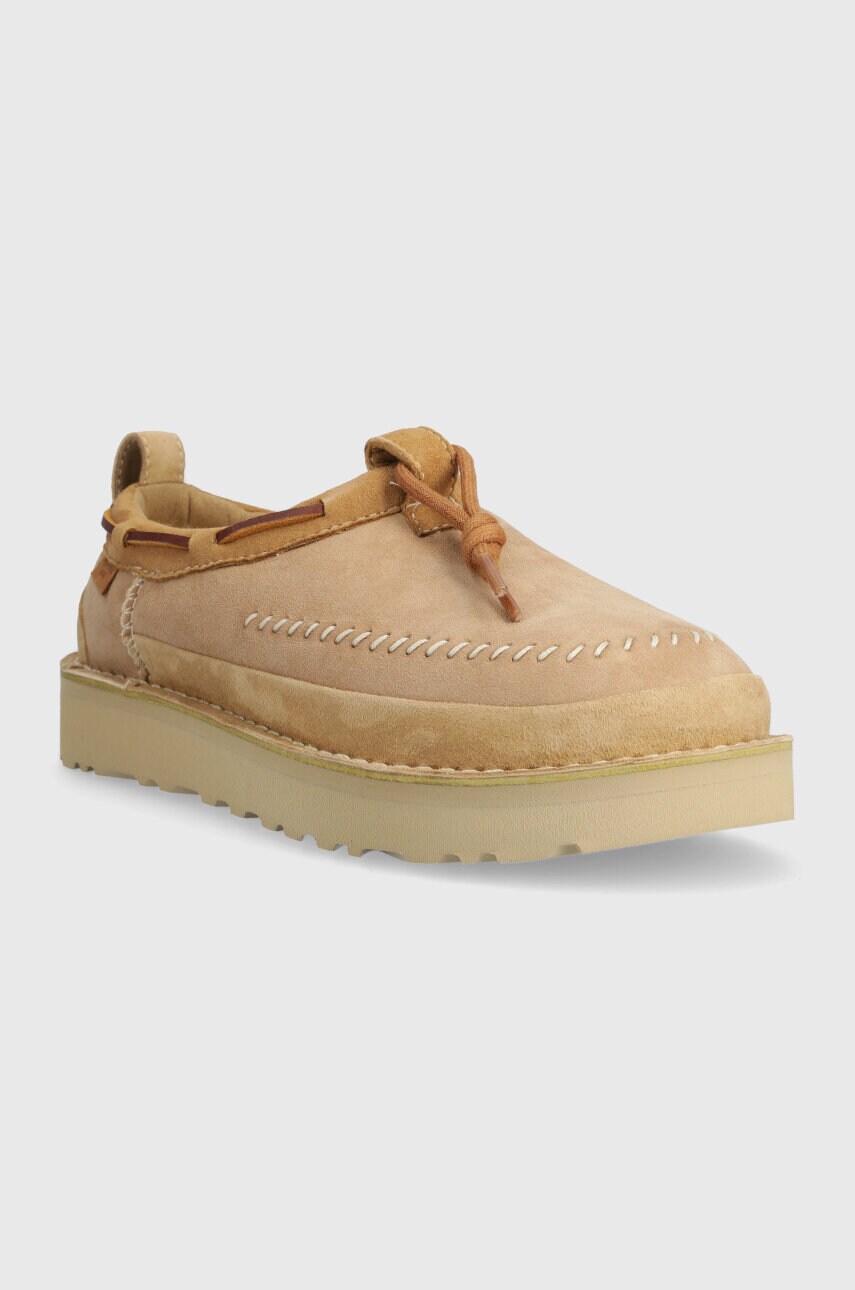Замшеві тапочки UGG Tasman Crafted Regenerate колір бежевий 1152747
