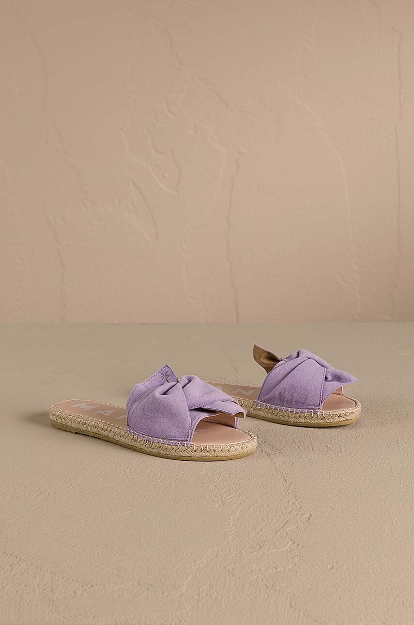 Замшеві шльопанці Manebi Hamptons Sandals With Knot жіночі колір фіолетовий W 1.3 JK