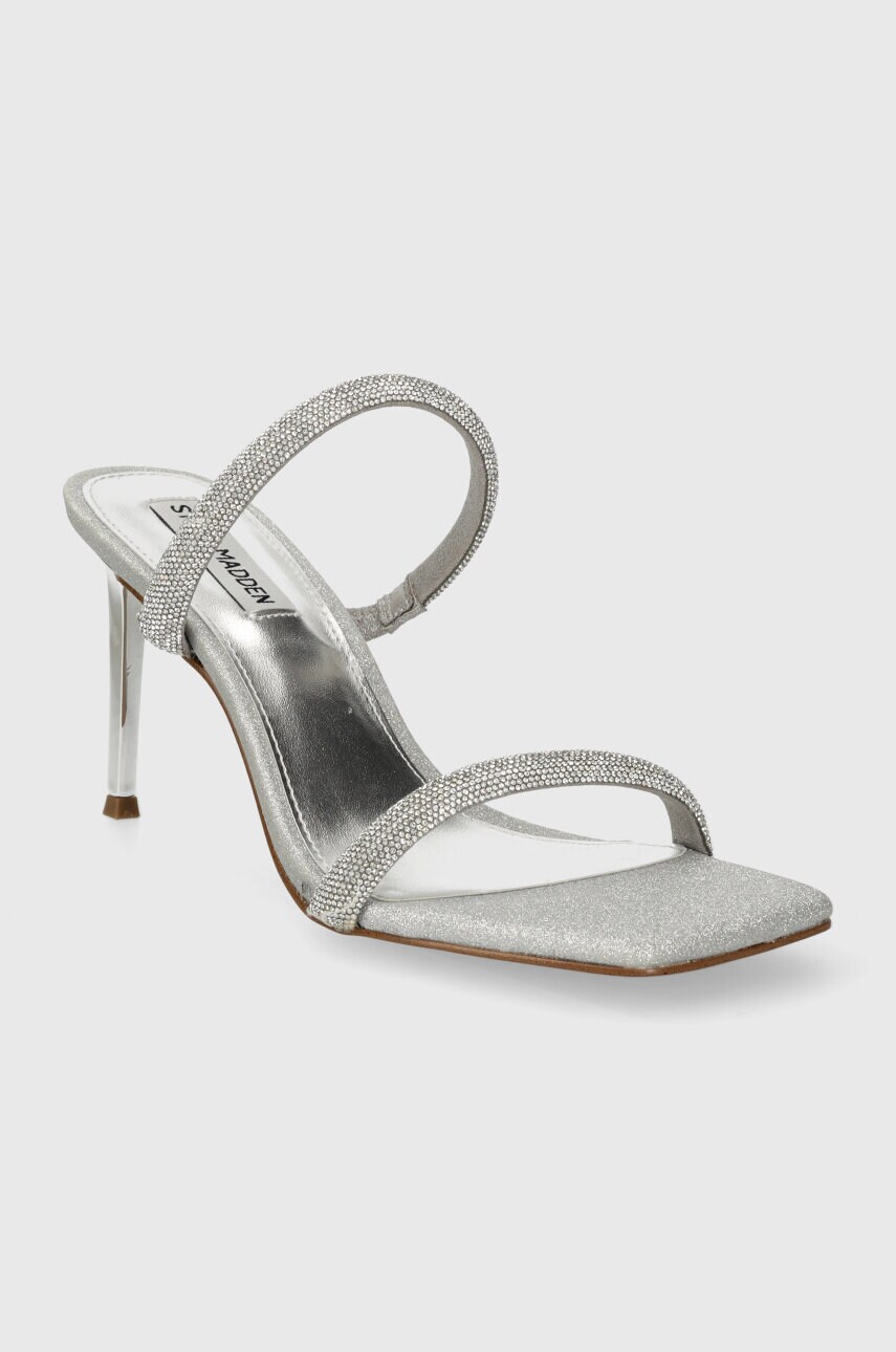 Шльопанці Steve Madden Emporium-R жіночі колір срібний каблук блок SM11002984