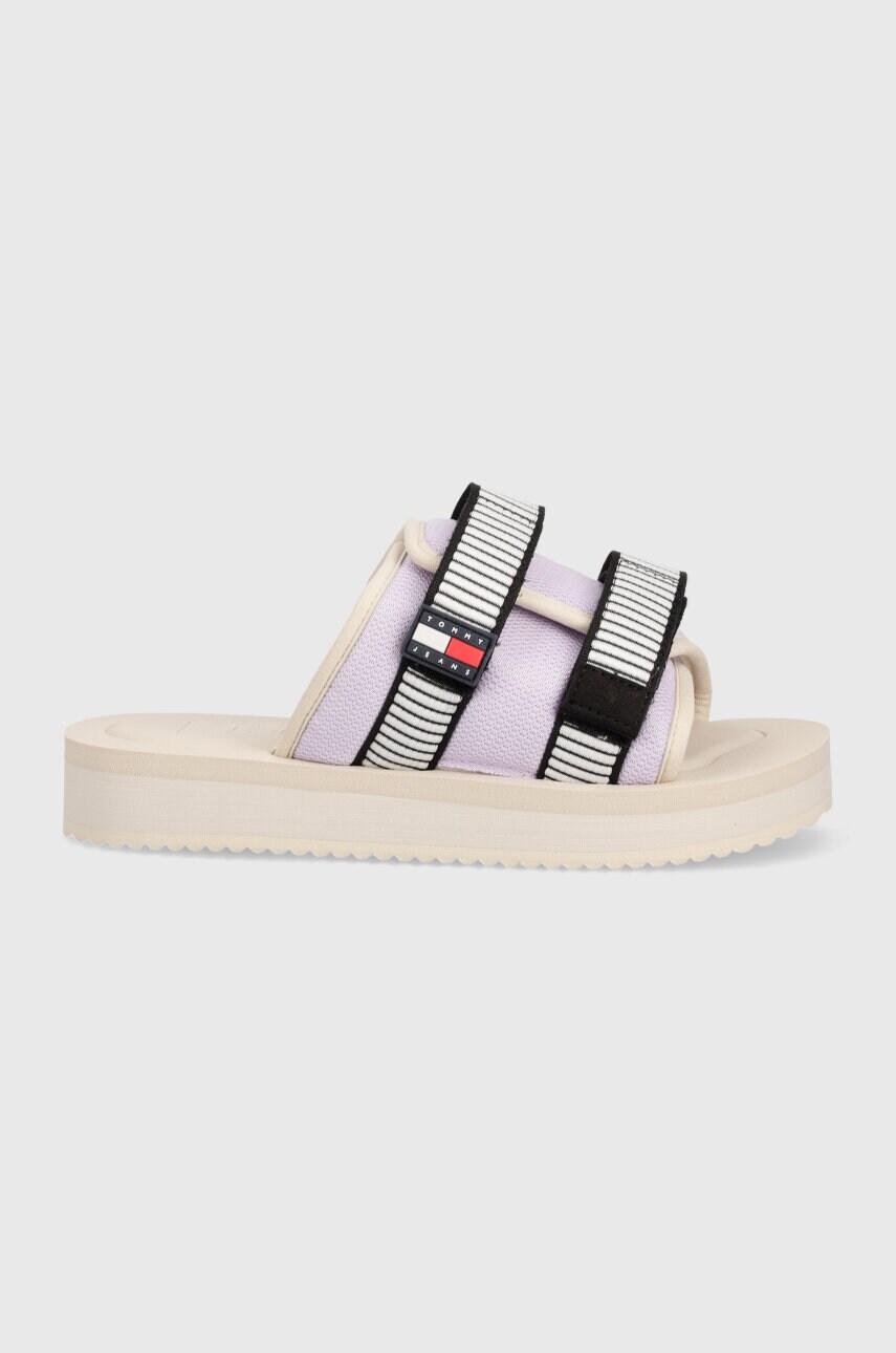 Шльопанці Tommy Jeans TJW CITY HIKE SANDAL жіночі колір бежевий EN0EN02544