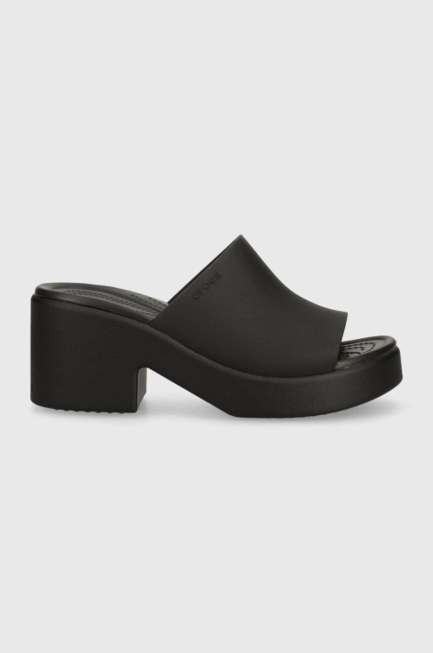 Шльопанці Crocs Brooklyn Slide Heel жіночі колір чорний каблук блок 209408