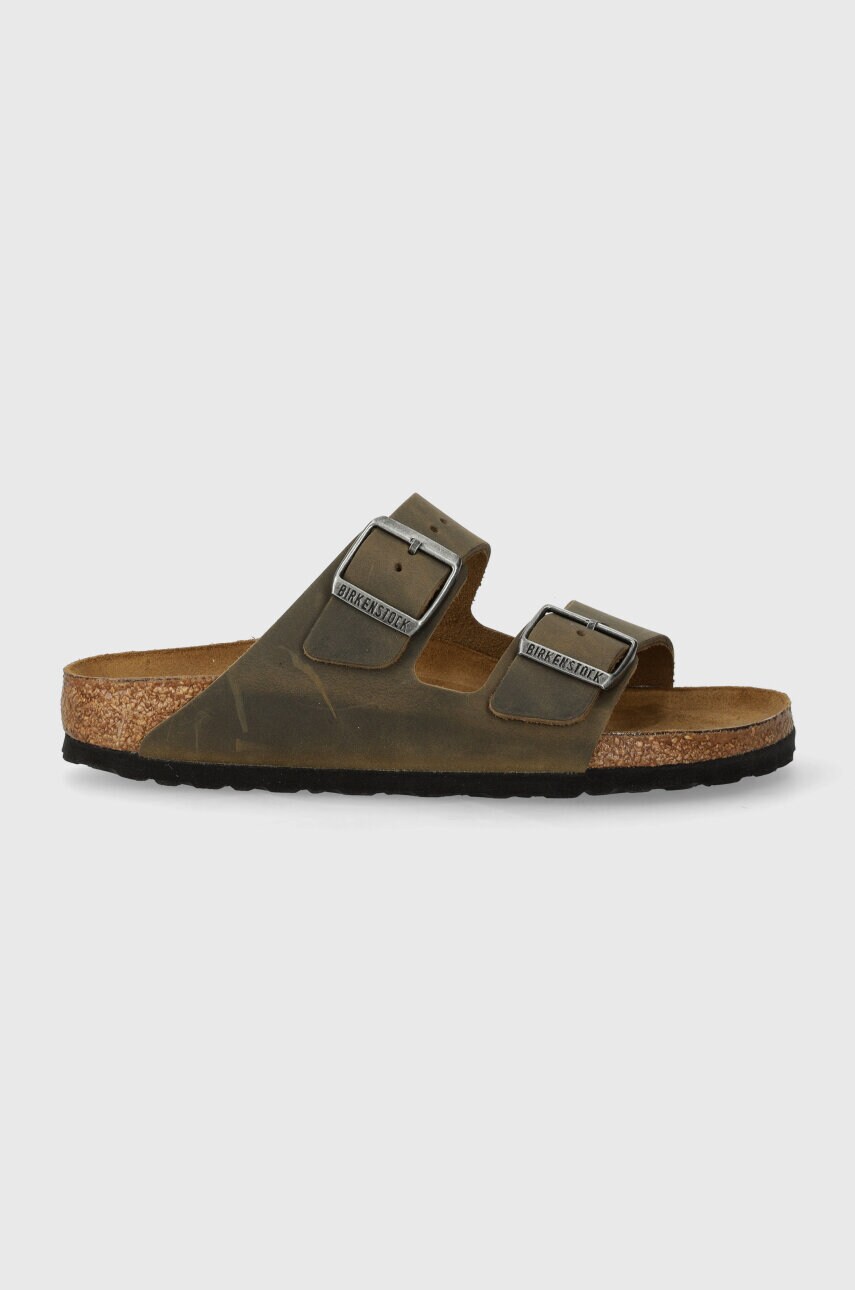 Шльопанці з нубуку Birkenstock Arizona колір зелений 1027039