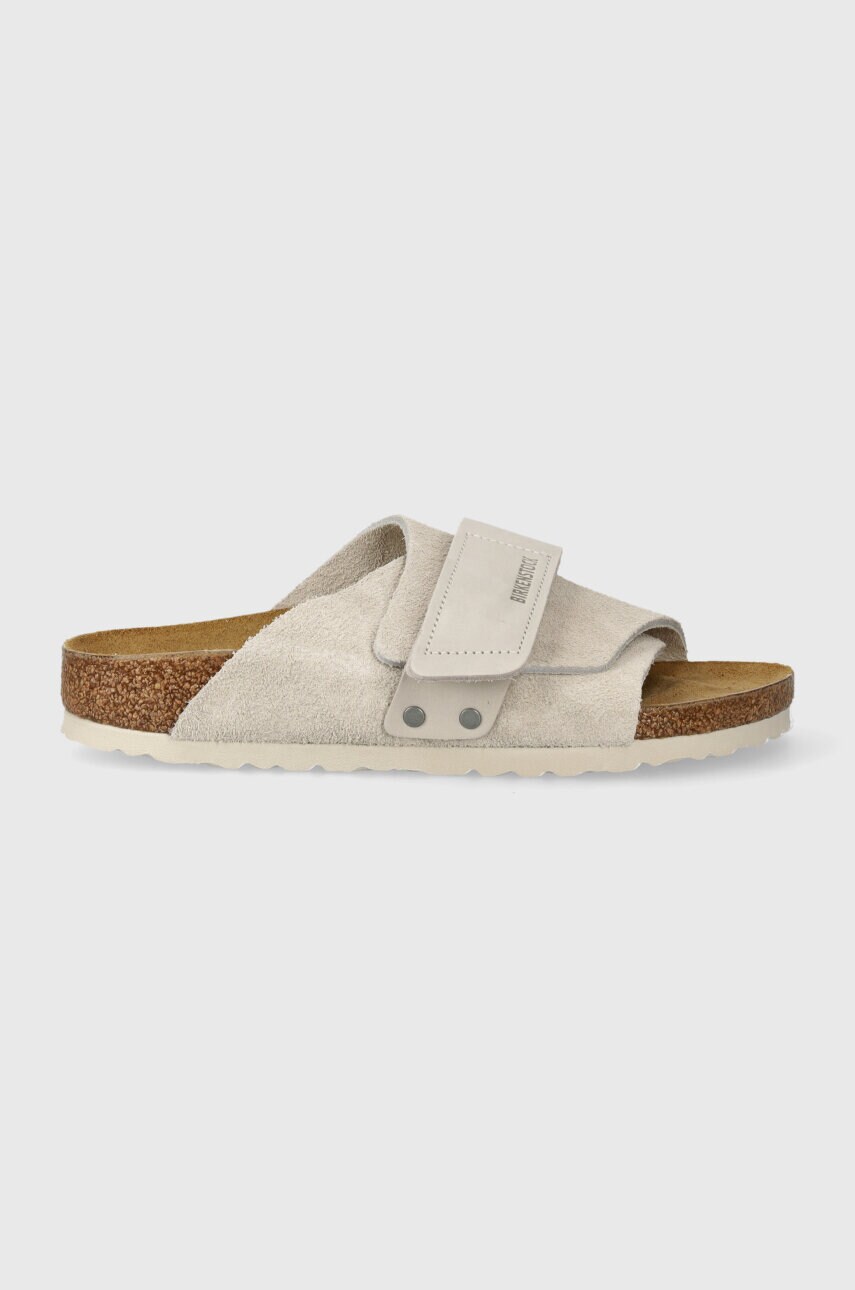 Замшеві шльопанці Birkenstock Kyoto жіночі колір бежевий 1024526