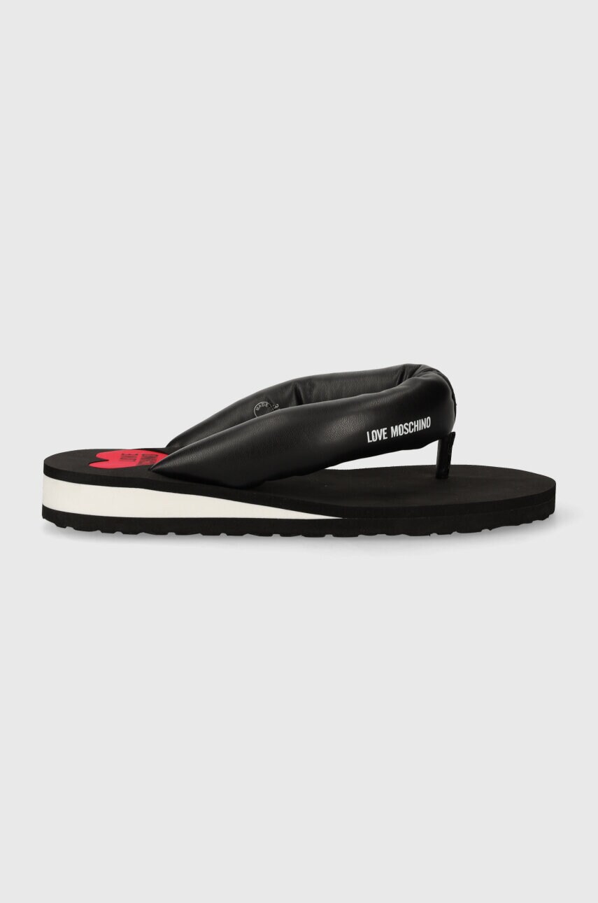 В'єтнамки Love Moschino жіночі колір чорний на плоскому ходу JA28213G0IJM0000