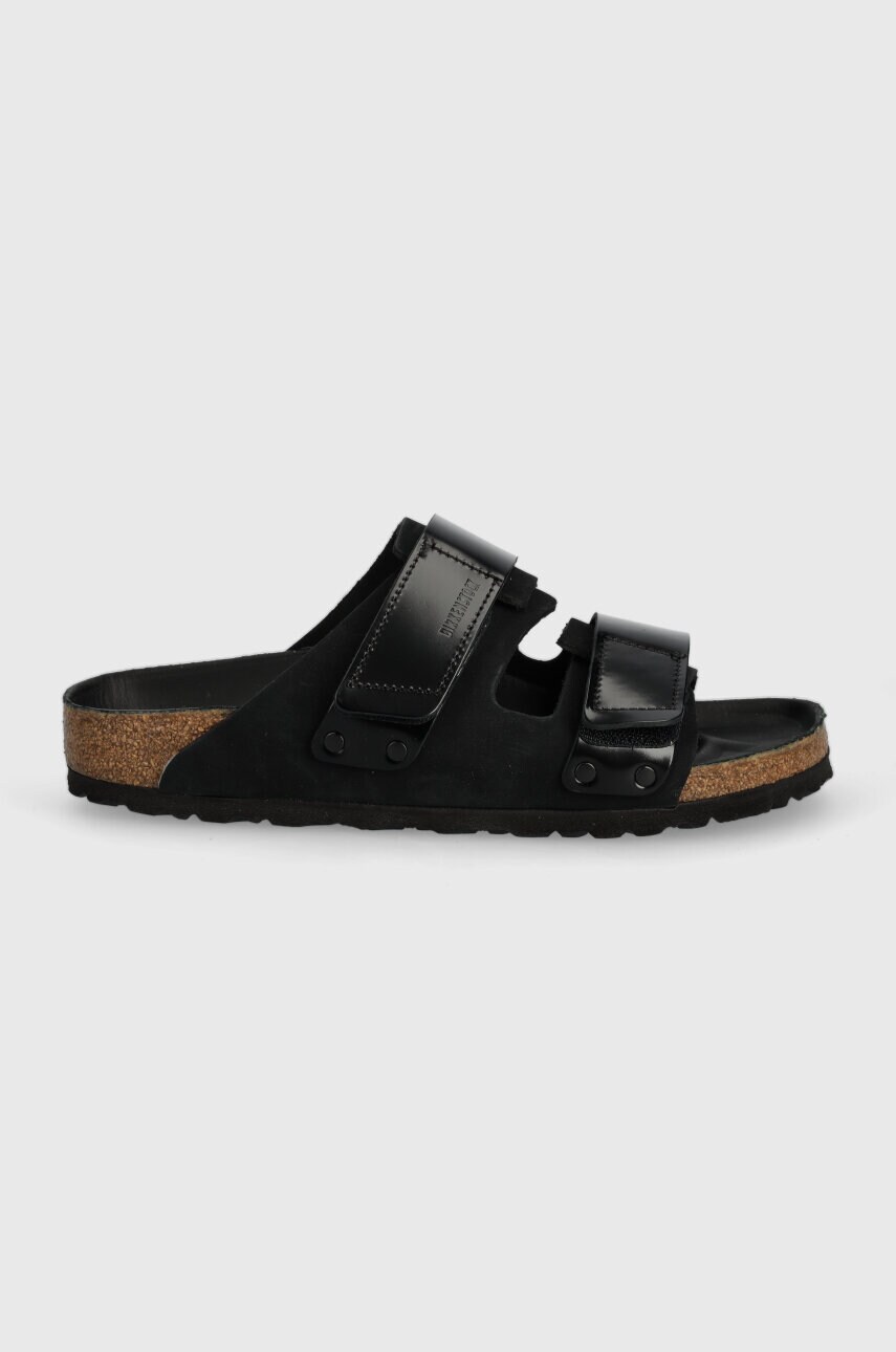Шкіряні шльопанці Birkenstock Uji жіночі колір чорний 1026570