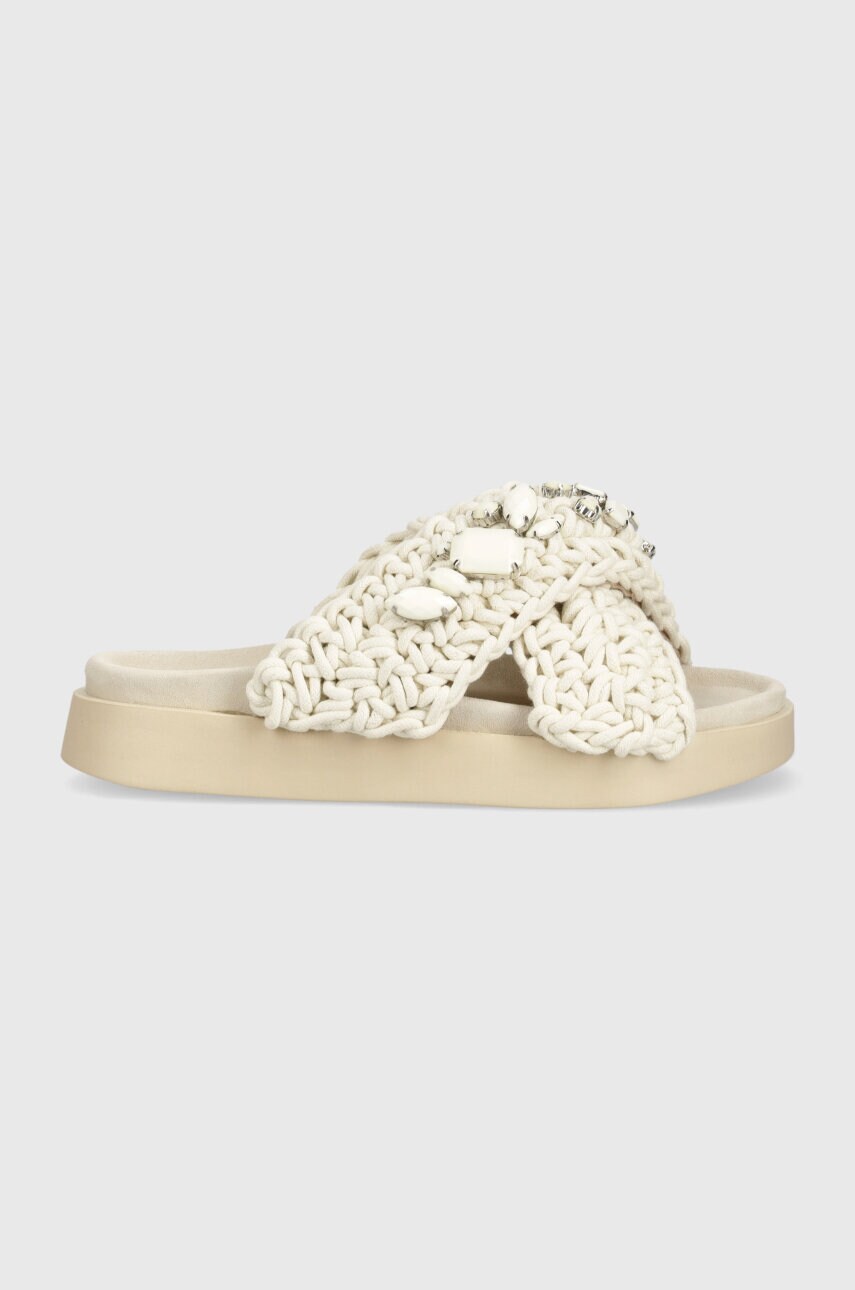 Шльопанці Inuikii Woven Stones жіночі колір бежевий 70104-106