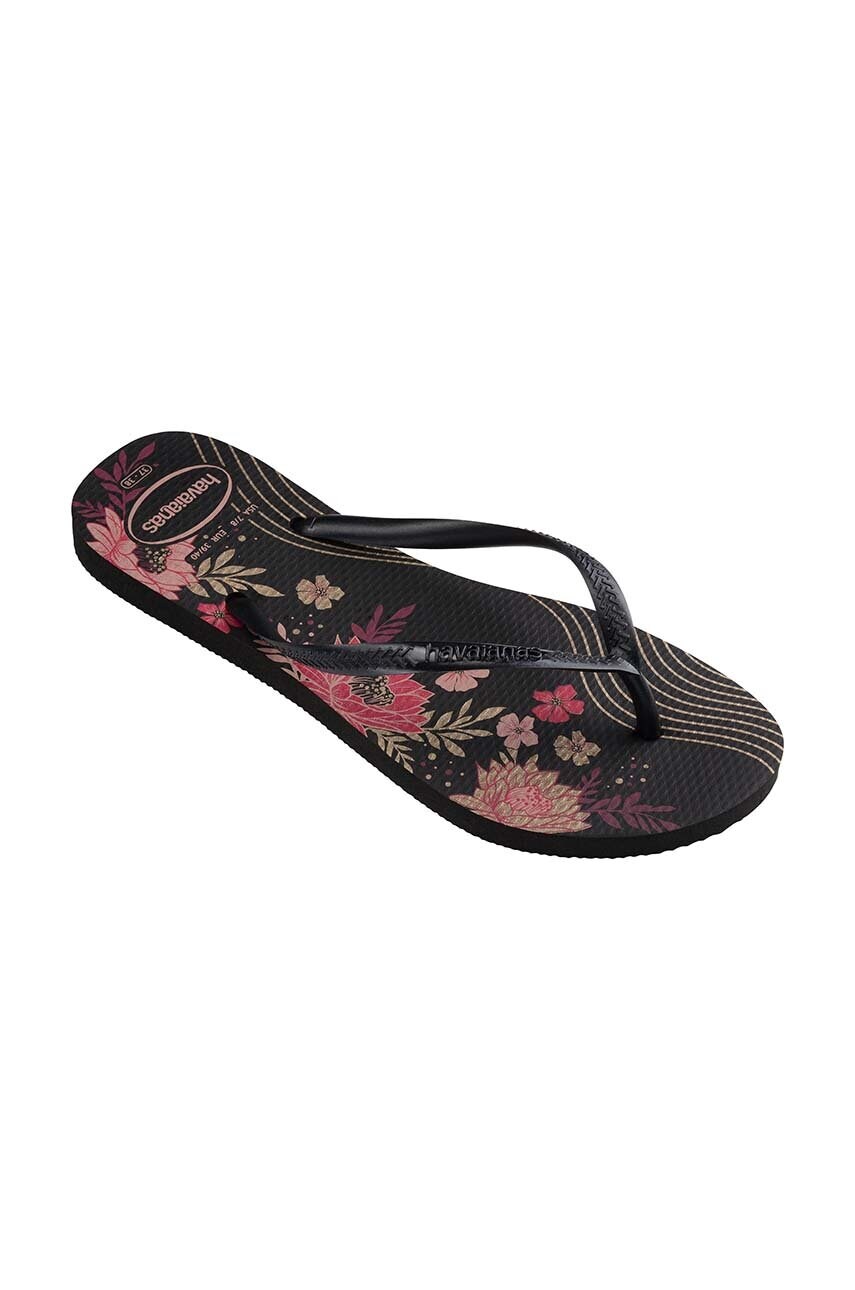 В'єтнамки Havaianas SLIM ORGANIC жіночі колір чорний на плоскому ходу 4132823.7892