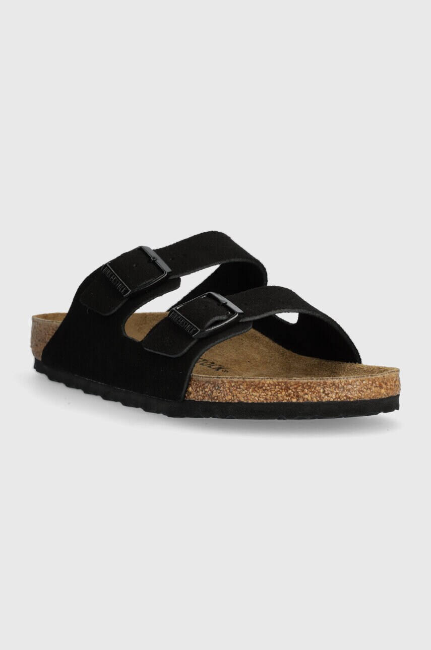 Замшеві шльопанці Birkenstock Arizona чоловічі колір чорний 1027152