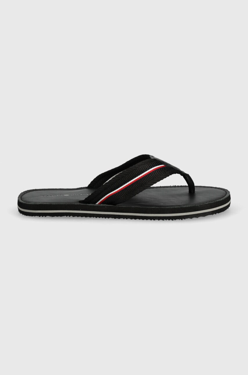 В'єтнамки Tommy Hilfiger LEATHER BEACH SANDAL чоловічі колір чорний FM0FM05027