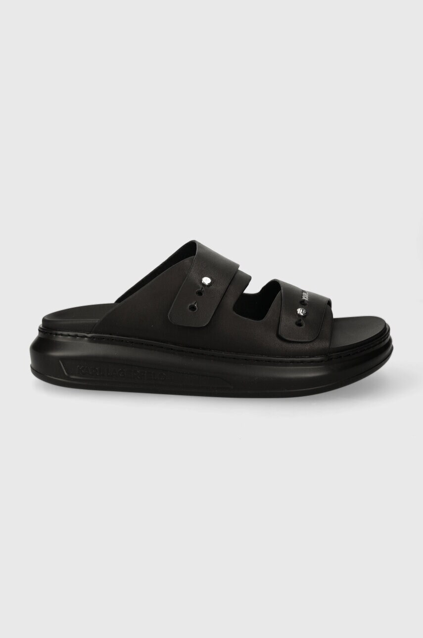 Шкіряні шльопанці Karl Lagerfeld KAPRI MENS чоловічі колір чорний KL52504