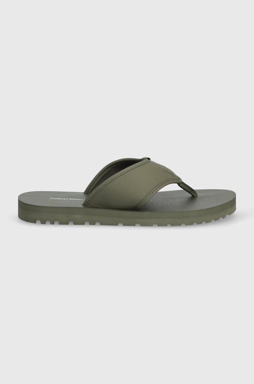 В'єтнамки Calvin Klein Jeans THONG SANDAL SLIPON RP IN BTW чоловічі колір зелений YM0YM00943