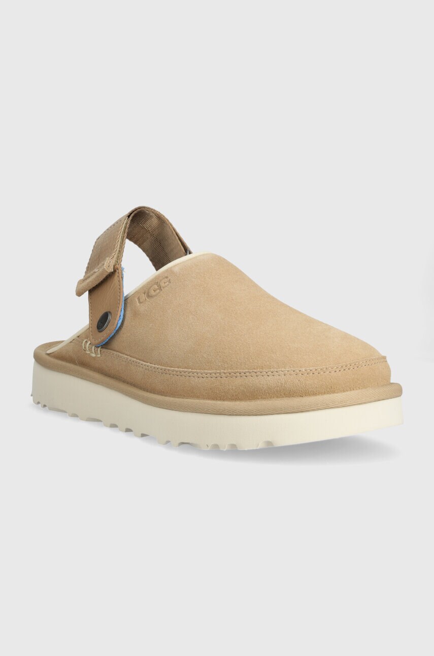 Замшеві тапочки UGG Goldencoast Clog колір бежевий 1142172