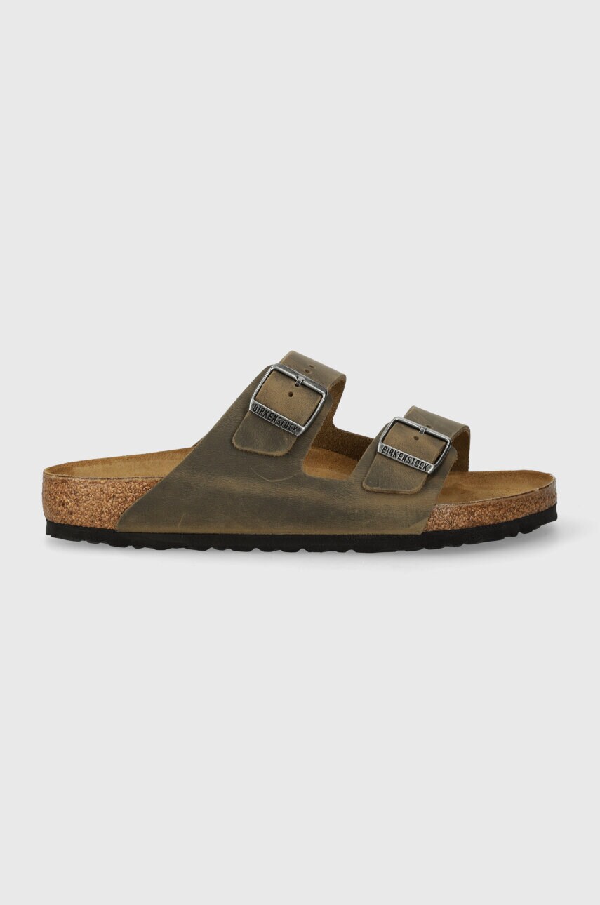 Шльопанці з нубуку Birkenstock Arizona колір зелений 1027022