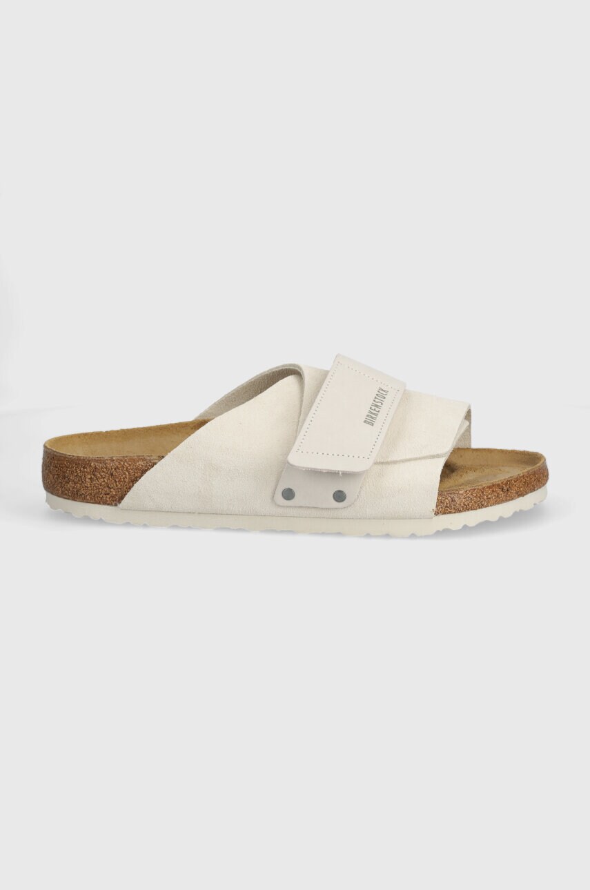 Замшеві шльопанці Birkenstock Kyoto чоловічі колір білий 1024535