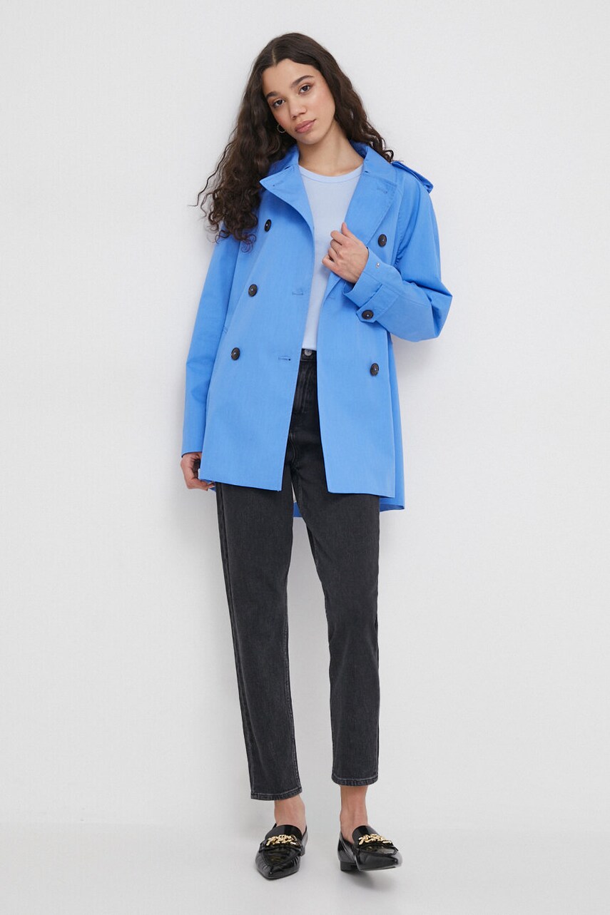 Бавовняний тренч Tommy Hilfiger перехідний oversize