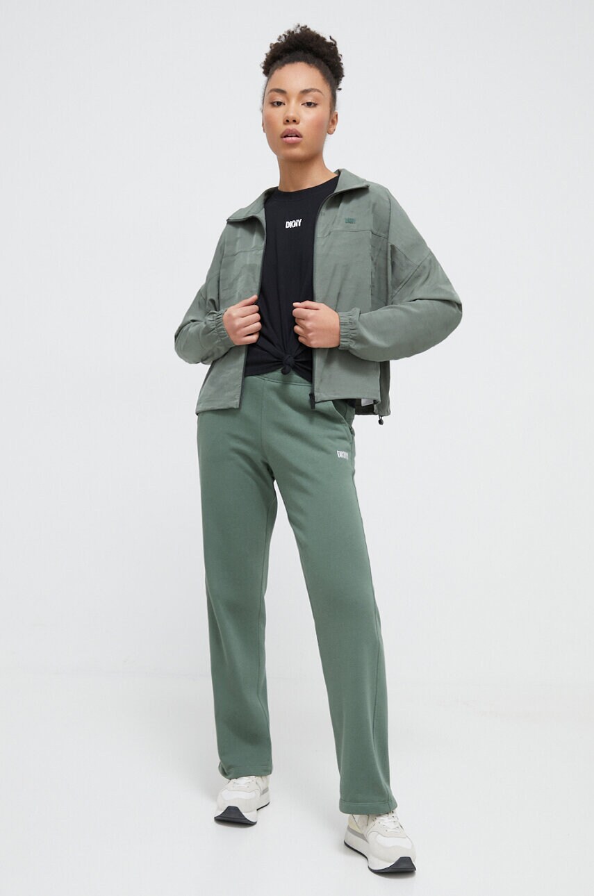 Куртка Dkny жіноча колір зелений перехідна oversize