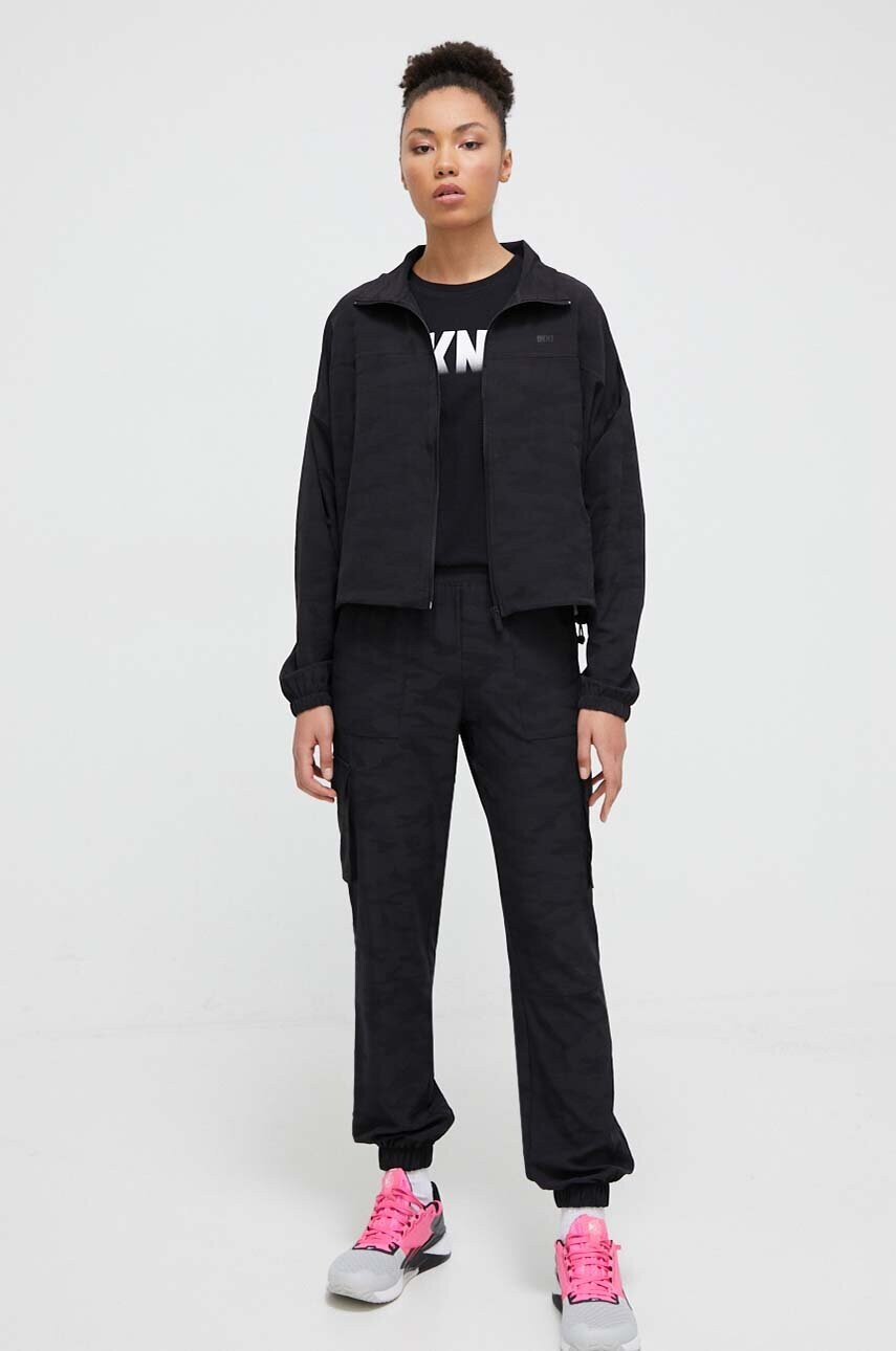 Куртка Dkny жіноча колір чорний перехідна oversize