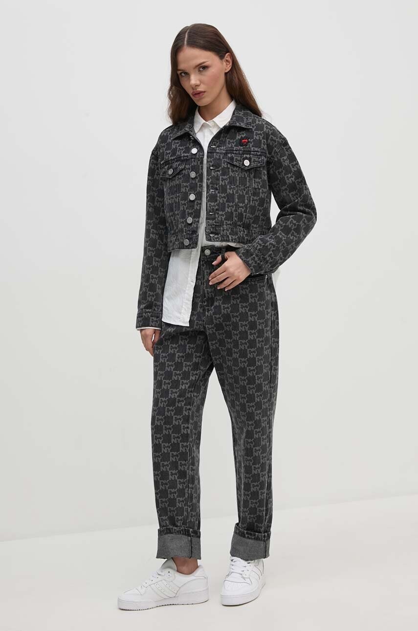 Джинсова куртка Dkny HEART OF NY жіноча колір сірий перехідна D2B4A115