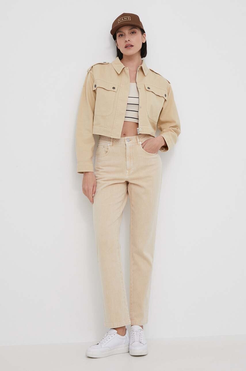 Джинсова куртка Pepe Jeans SAMANTHA жіноча колір бежевий перехідна oversize PL402363