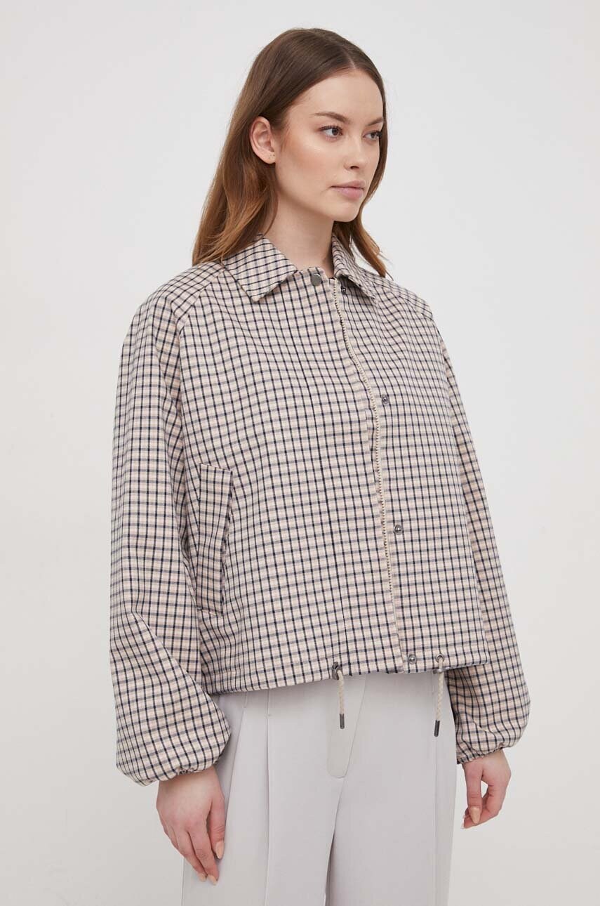 Куртка Barbour жіноча колір рожевий перехідна oversize