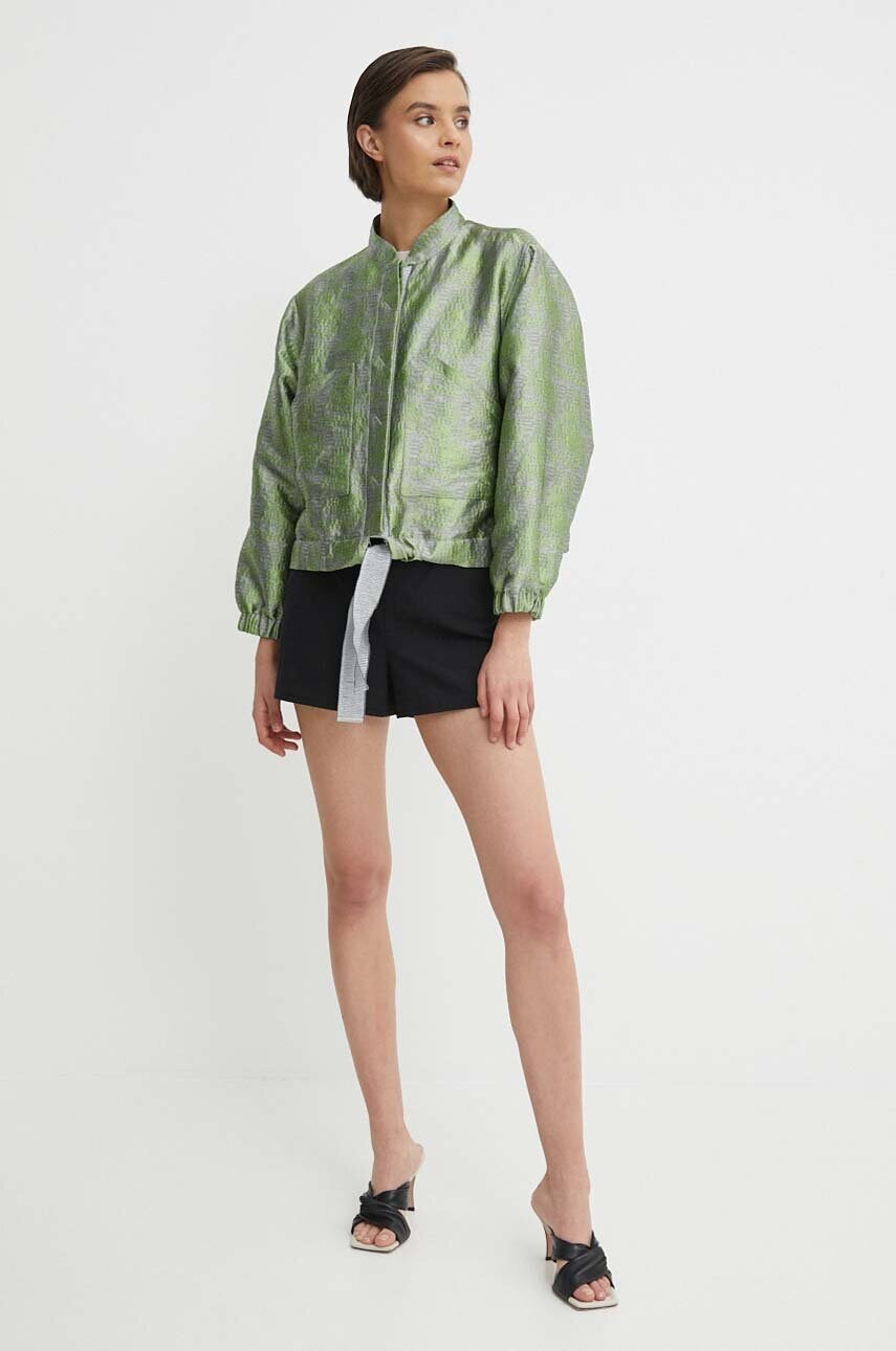 Куртка Emporio Armani жіноча колір зелений перехідна oversize 3D2B85 2NGXZ