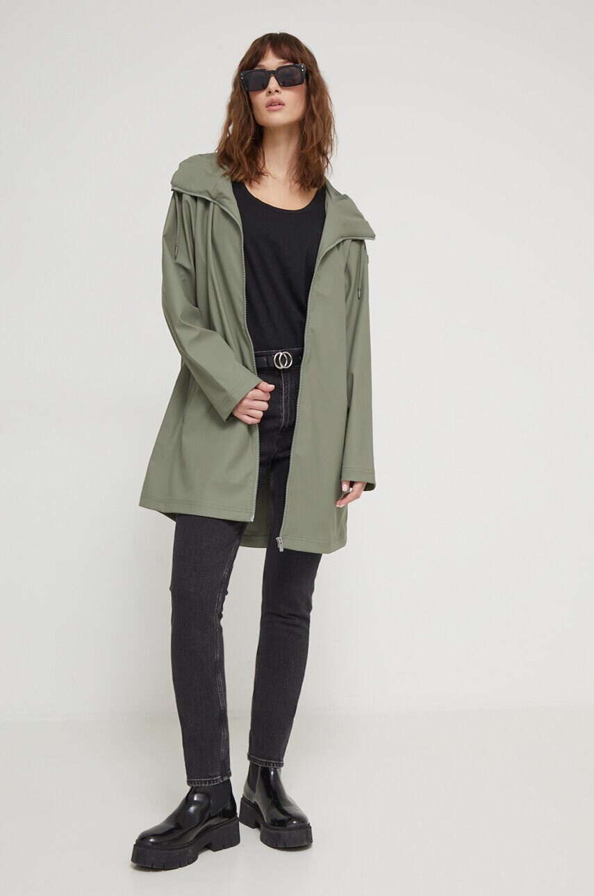 Куртка Roxy жіноча колір зелений перехідна oversize