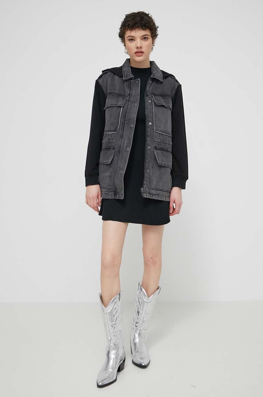 Куртка Desigual RAINIER жіноча колір сірий перехідна oversize 24SWED43