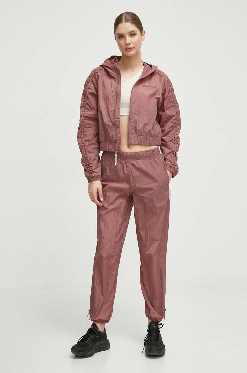 Куртка Calvin Klein Performance жіноча колір рожевий перехідна