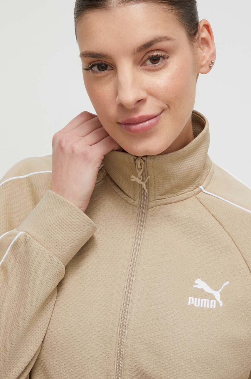 Кофта Puma жіноча колір бежевий однотонна