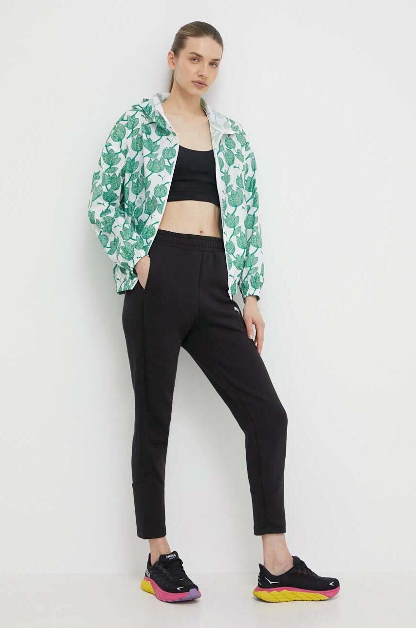 Куртка Puma жіноча колір зелений перехідна oversize 624976