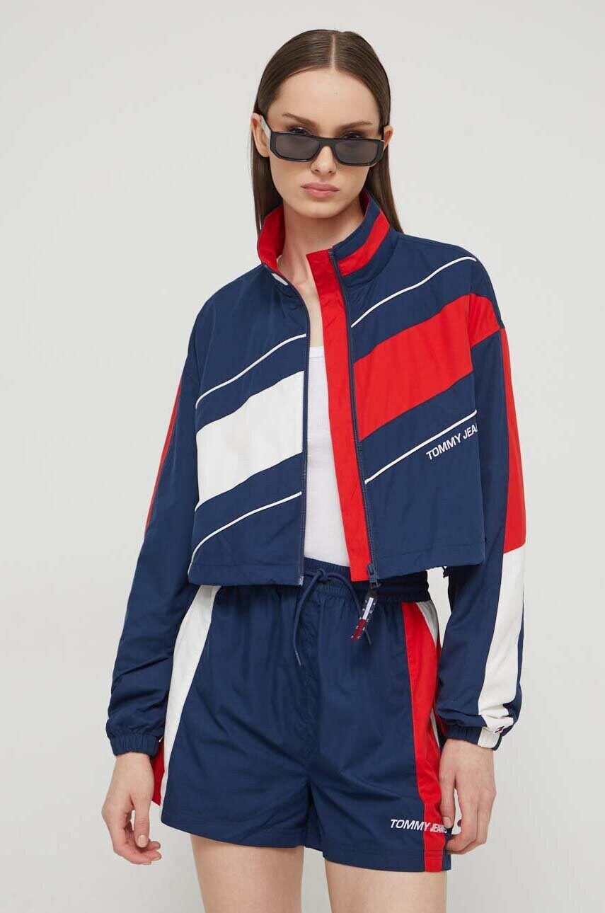 Куртка Tommy Jeans Archive Games жіноча колір синій перехідна oversize